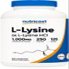 Nutricost L-Lysine 1000mg, 250 Capsules - 500mg Per Cap, Gluten Free, Non-GMO view 1