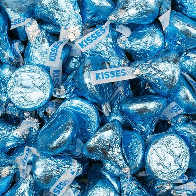 90ct Light Blue Candy Kisses Milk Chocolate (Approx. 90 pcs)
