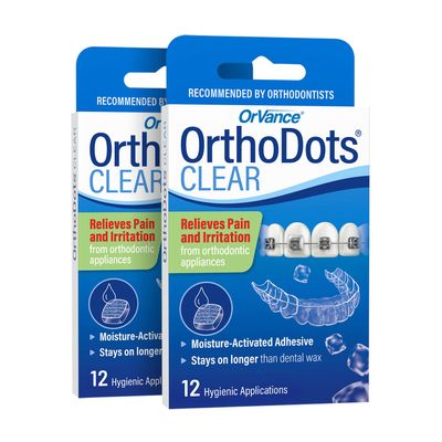 OrthoDots Clear 24-Hour Protection | Sticks Better Than Dental Wax | Moisture Activated Braces Wax Alternative for Pain Caused by Braces, Clear Aligner Trays, and Other Orthodontic Appliances