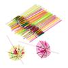 100 Pcs Disposable Umbrella-Shaped Straws Flexible Bendable Table Decor Straws for Hawaiian Tropical Drinks Soft Drinks Cocktail Bars Restaurants Luau Party Supply Beverage Decorations view 1