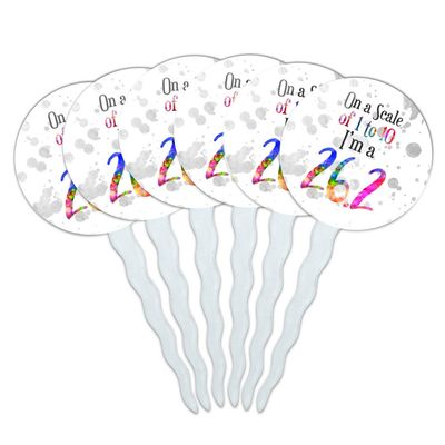 26.2 Marathon Scale of 1 to 10 Rainbow Runner Cupcake Picks Toppers Decoration Set of 6