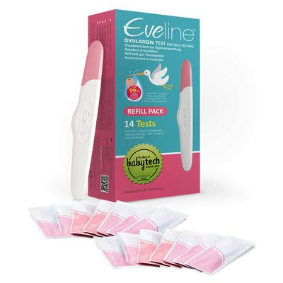 Eveline Digital Ovulation Test - Refill Pack for Easy at Home Ovulation Predictor Kit, 14 Ovulation Test Strips (No Smart Scanner), Digital Results Powered by Eveline App with Predictor Kit