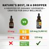 (2 Pack) Organic Vitamin D3 K2 Drops with MCT Oil Omega 3, 5000 IU, Maximum Strength Vitamin D Liquid, No Fillers, Non-GMO Liquid D3 for Faster Absorption and Immune Support (Unflavored, 2 Fl Oz) view 2