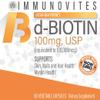 IMMUNOVITES High Dose Biotin (as d-Biotin, USP) 100mg (Equivalent to 100,000mcg) 90 Capsules, High Potency view 4