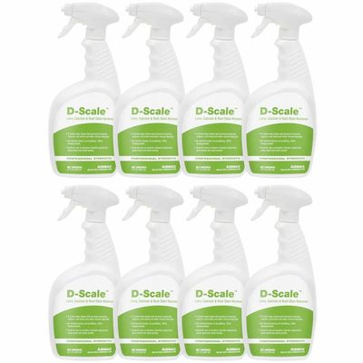 Airmax D-Scale Fountain & Aeration Cleaner for Pond & Lake Equipment, Remove Limescale, Calcium & Rust Stain, Aquatic Safe Cleaning Treatment, 32 ounce Sprayer, Case of 8