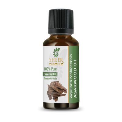 Agarwood (Oud) Oil (Aquilaria Malaccensis) 100% Natural Undiluted Frangrance Therapeutic Grade Essential Oil for Aromatherapy 1.01 fl. Oz