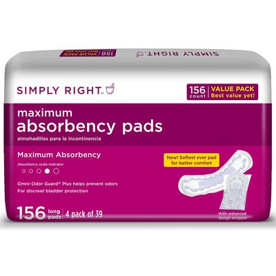 Simply Right Maximum Absorbency Pads - Long - 156 ct.