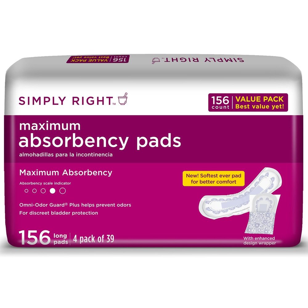 Simply Right Maximum Absorbency Pads - Long - 156 ct.
