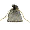 100pcs Sheer Organza Bag Eyelash Print Wedding Favor Bags 3.5x4.5'' Luxury Jewelry Candy Gift Card Bags with Gold Line Drawstring Pouches (Black) view 1