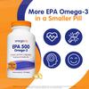 OmegaVia EPA 500, Purified Omega-3 Fish Oil Supplement, 500 mg EPA in Triglyceride Form, Burpless Fish Oil, Non-GMO, Gluten-Free, IFOS 5-Star, 120 Softgels view 2