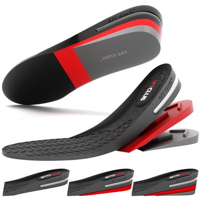 6FT CLUB Height Increase Insoles V2 2.36 Inches (6CM) 3 Layer Air Cushion Discreet Elevation Growth Enhancer Boost Shoe Lifts All Day Comfort and Support