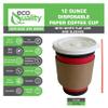 COMBO Set of 150-12oz - Paper Coffee Hot Cups, White Travel Lids, Sleeves & Stirrers - Disposable Coffee Cups, To Go Travel Mug, Office/Party Pack, Hot/Cold Coffee, Tea & Chocolate, Latte,Cappuccino view 2