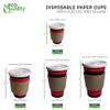 COMBO Set of 150-12oz - Paper Coffee Hot Cups, White Travel Lids, Sleeves & Stirrers - Disposable Coffee Cups, To Go Travel Mug, Office/Party Pack, Hot/Cold Coffee, Tea & Chocolate, Latte,Cappuccino view 4