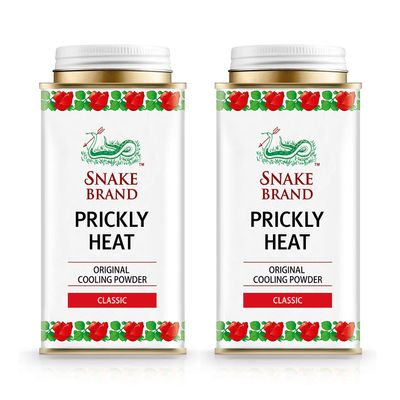 Snake Brand Prickly Heat Cooling Powder, 5.29 Oz (Pack of 2)