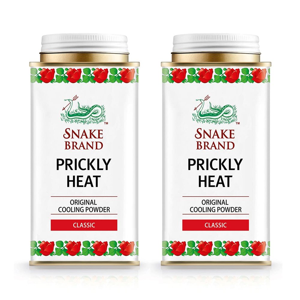Snake Brand Prickly Heat Cooling Powder, 5.29 Oz (Pack of 2)