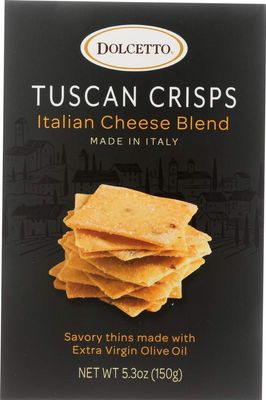 dolcetto Tuscan Crisps Italian Cheese Blend Boxes, Pack of 6, 5.3 Ounce