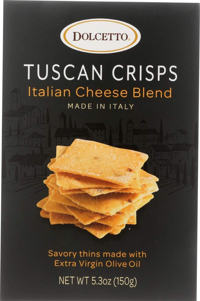 dolcetto Tuscan Crisps Italian Cheese Blend Boxes, Pack of 6, 5.3 Ounce