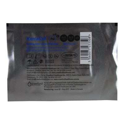 KerraCel Ag 2"x 2" Gelling Fiber Silver Would Dressing (CWL1157) - Absorbs and Isolates Wound Drainage and Kills Bacteria, Micro-Contours to Wound Bed, Maintains Healthy Moisture Levels (1 Each)