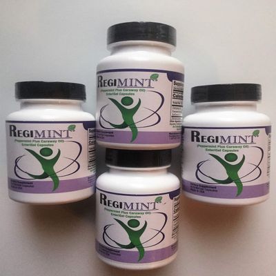 REGIMINT Peppermint Oil Plus Caraway Enteric Caps. IBS (4 Bottles)