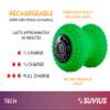 SUVIUS Vibrating Peanut Roller - 4 Vibration Levels - Rechargeable - Muscle Roller for Deep Tissue Massage and Muscle Recovery - Massager for Back, Neck, Foot, Leg, and Body - Black view 2