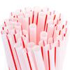Retro, Extra Sturdy Sanitary Plastic Straws 600pk. BPA-Free, Individually Wrapped Red and White Striped Jumbo Disposable 7.75 Inch Drinking Straw. Best for Milkshakes, Smoothies, and Thick Drinks. view 1