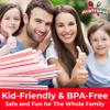 Retro, Extra Sturdy Sanitary Plastic Straws 600pk. BPA-Free, Individually Wrapped Red and White Striped Jumbo Disposable 7.75 Inch Drinking Straw. Best for Milkshakes, Smoothies, and Thick Drinks. view 4