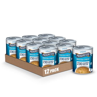 Progresso Light, Broccoli Cheese Canned Soup, Gluten Free, 18 oz. (Pack of 12)