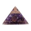 HARMONIZE Amethyst Pyramid Healing Crystal with Chakra Symbol EMF Protection Meditaton Yoga Energy Generator Home Office Accessories view 3