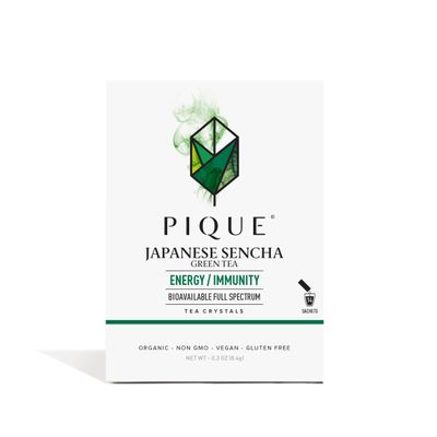 Pique Organic Sencha Tea Crystals - Supports Immunity, Energy - 14 Single Serve Sticks (Pack of 1)