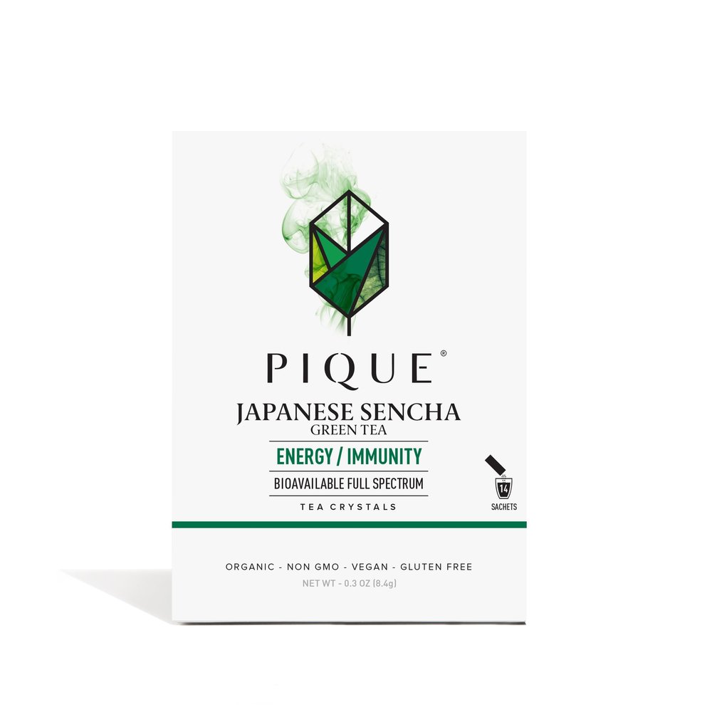 Pique Organic Sencha Tea Crystals - Supports Immunity, Energy - 14 Single Serve Sticks (Pack of 1)