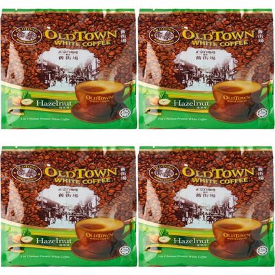 Old Town White Coffee Instant Premix White Coffee 3 in 1 Hazelnut Flavor (4 pack x 15 sachets)
