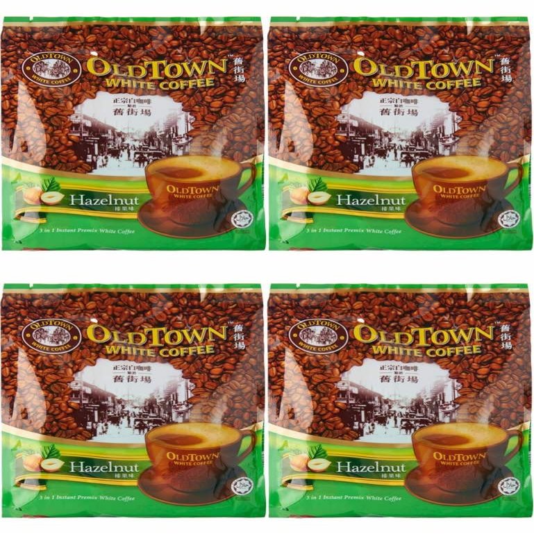 Old Town White Coffee Instant Premix White Coffee 3 in 1 Hazelnut Flavor (4 pack x 15 sachets)