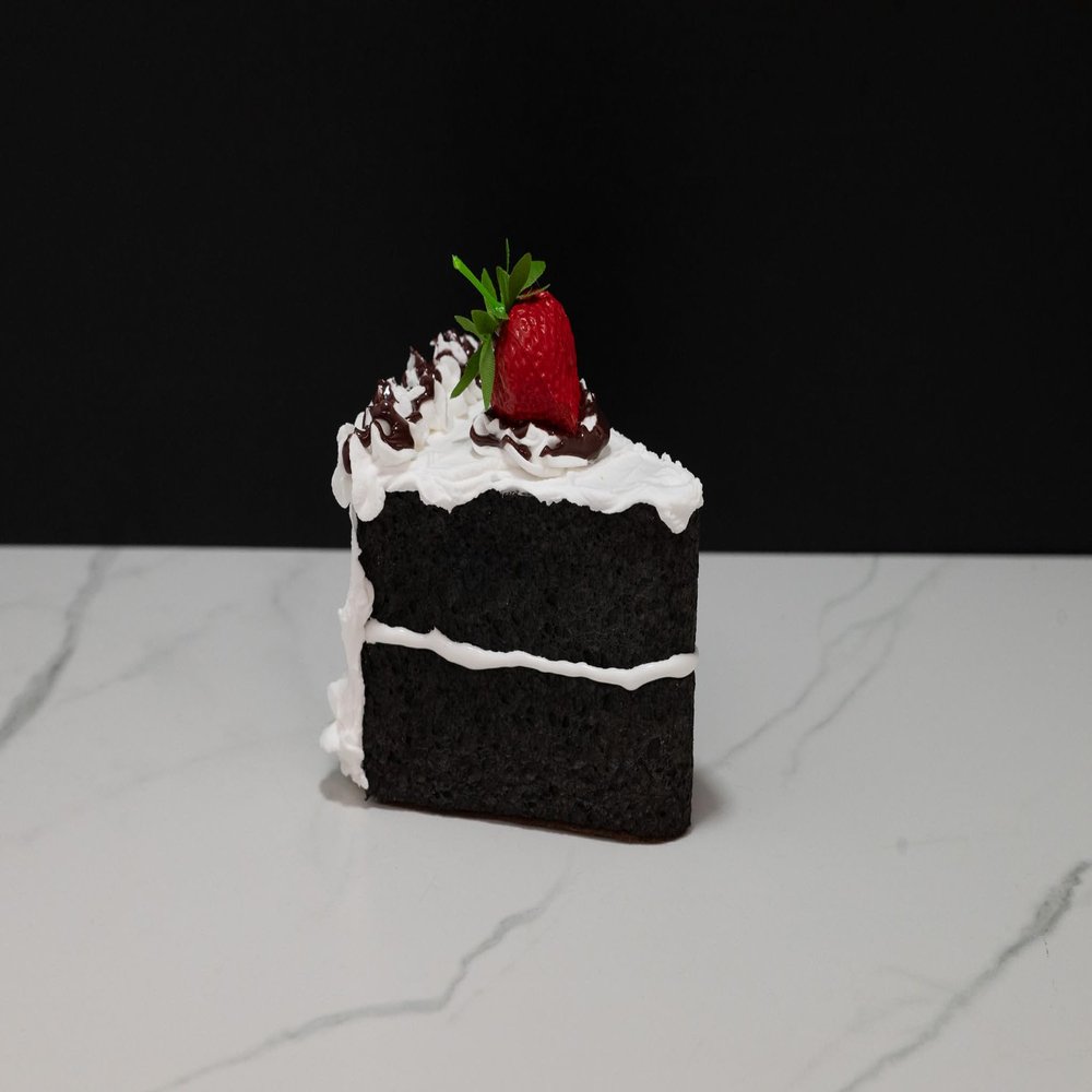 Fake Vanilla Frosted Cake Slice