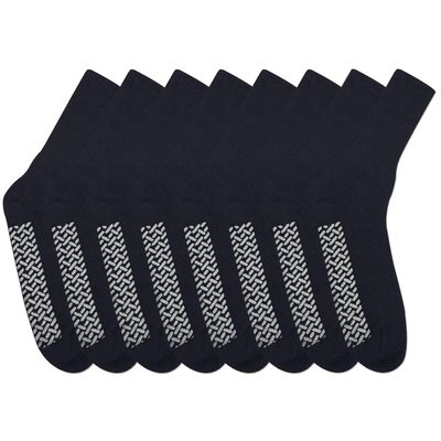 Nobles Assorted Black Diabetic Anti Skid/No Slip Hospital Gripper Socks, Great for Adults, Men, Women. Designed for Medical Hospital Patients but Great for Everyone (Size 10-13 - 9 Pairs)