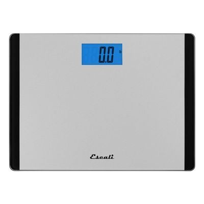 Escali Detecto D119 Low Profile Extra Wide Body Weight Bathroom Scale, Digital LCD Display, 440lb Capacity, 1 Count (Pack of 1), 16" L x 12" W x 1" H, Black and Grey
