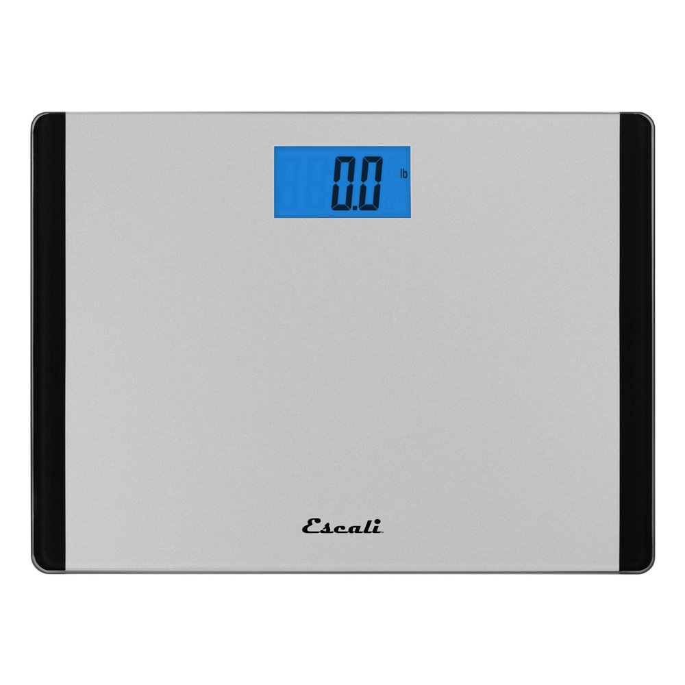 Escali Detecto D119 Low Profile Extra Wide Body Weight Bathroom Scale, Digital LCD Display, 440lb Capacity, 1 Count (Pack of 1), 16" L x 12" W x 1" H, Black and Grey