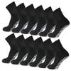 12 Pairs of Non-Skid Diabetic Cotton Quarter Socks with Non Binding Top (Black, 13-15) view 1