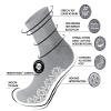 12 Pairs of Non-Skid Diabetic Cotton Quarter Socks with Non Binding Top (Grey, 13-15) view 4