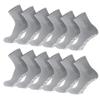 12 Pairs of Non-Skid Diabetic Cotton Quarter Socks with Non Binding Top (Grey, 10-13) view 1
