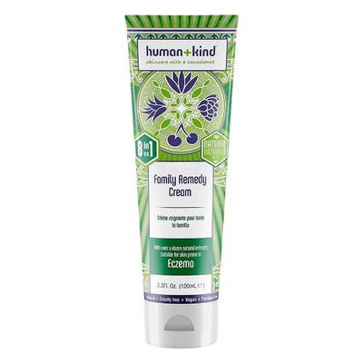Human+Kind Family Remedy Cream - Smoothing, Healing Body Repair for Burn and Rash Soothing, Itch Relief, and Extremely Dry Skin Hydration - Emollient, Non Greasy Formula - For All Skin Types - 3.3 oz