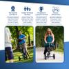 KneeRover Original Steerable All Terrain Knee Scooter  Heavy Duty Foldable Knee Walker & Mobility Aid for Adults with Adjustable Handlebar and Large Wheels (Blue) view 2