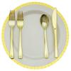 10.25" Cream/Gold Slit Design Plates (10) view 2