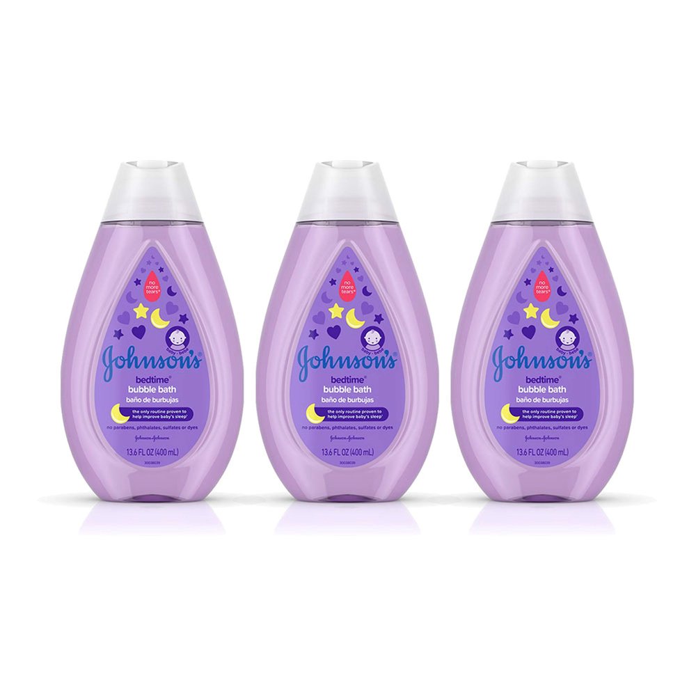 Johnson's Baby Bedtime Baby Bubble Bath with NaturalCalm Aromas, Hypoallergenic and Sulfate-Free, 13.6 Fl Oz, Pack of 3