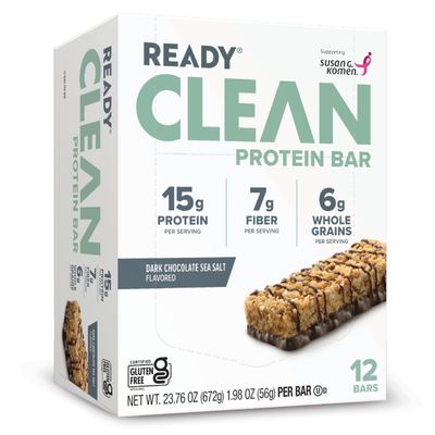 Ready Protein Bars  High-Protein Snack with 15g Whey Protein, With Flaxseeds and Omega-3s for Sustained Energy, Supports Lean Muscle and Recovery, No Artificial Sweeteners  Dark Chocolate Sea Salt, 12-Pack