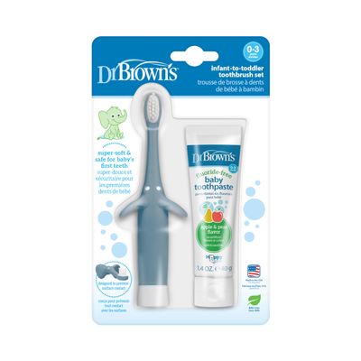 Dr. Brown's Infant-to-Toddler Toothbrush Set, Blue
