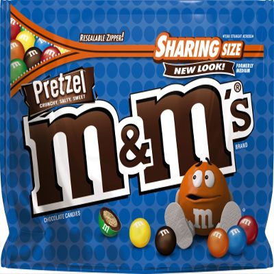 M&M'S, Pretzel Chocolate Candy Sharing Size Bag, 8 oz