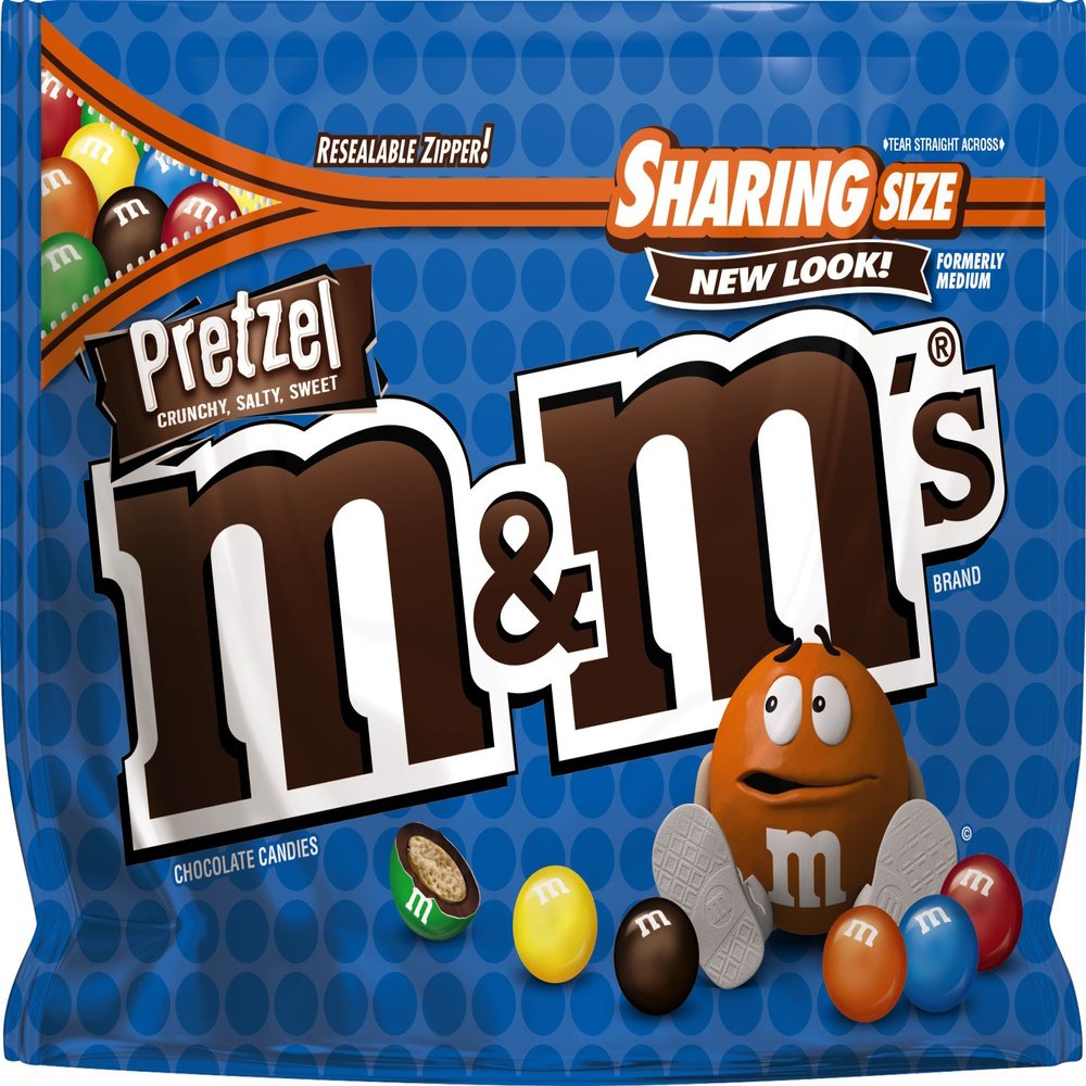 M&M'S, Pretzel Chocolate Candy Sharing Size Bag, 8 oz