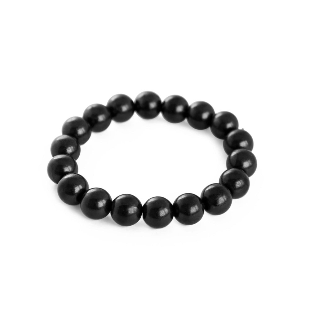 Unisex Adjustable Shungite Stone Protection Bracelet 10 mm Black Gemstone Beads Stretchy | Crystal Healing Jewelry for Women and Men | Empath Bracelet | Spiritual Chakra Balance SB19M