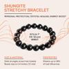 Unisex Adjustable Shungite Stone Protection Bracelet 10 mm Black Gemstone Beads Stretchy | Crystal Healing Jewelry for Women and Men | Empath Bracelet | Spiritual Chakra Balance SB19M view 2