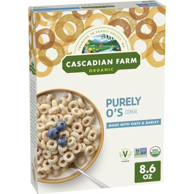 Cascadian Farm Organic Purely O's Cereal, Made with Oats and Barley, Vegan, 8.6 oz